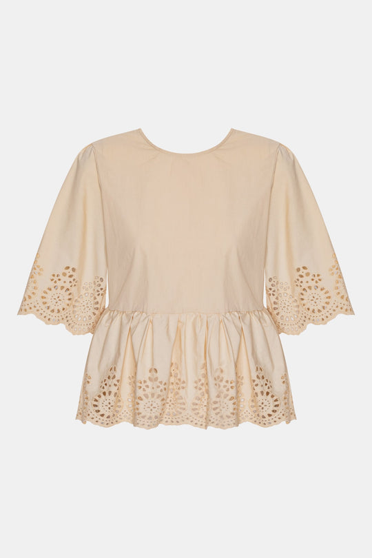 LulaIC Topp - Beige Broderi