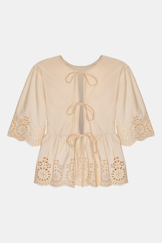 LulaIC Topp - Beige Broderi