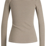 JXFreya LS Rib Stripe Tee - Morel Bone White