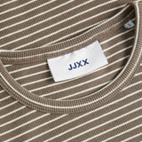 JXFreya LS Rib Stripe Tee - Morel Bone White