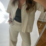 JXKira Relaxed Linen Pants - Fog