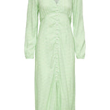 ONLVicky LS V-Neck Calf Dress - White Green Ditzy