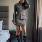 MillieIC Blazer - Brown Checks