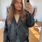 NMPaulina Oversize Biker Jacket - Black