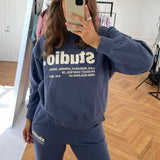 JXBeatrice LS Loose Vint Sweat - Nightshadow Blue