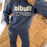 JXBianca HW Relaxed Vin Sweatpants - Nightshadow Blue