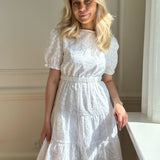 NMSommer SS Broderi Dress - Snow White
