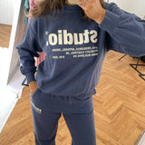 JXBianca HW Relaxed Vin Sweatpants - Nightshadow Blue