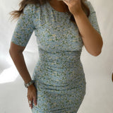 Alma Dress - Baby Blue Flower