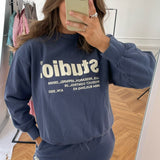 JXBeatrice LS Loose Vint Sweat - Nightshadow Blue