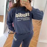 JXBeatrice LS Loose Vint Sweat - Nightshadow Blue