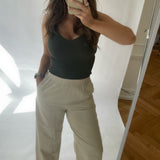 JXKira Relaxed Linen Pants - Fog