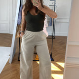 JXKira Relaxed Linen Pants - Fog