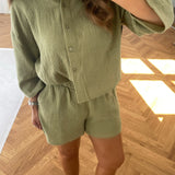 VMNatali 3/4 Crop Shirt - Sage