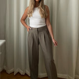 JXMary Regular Pleated MW Pant - Brindle
