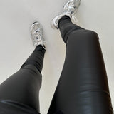 JXMegan Faux Leather Leggings - Black