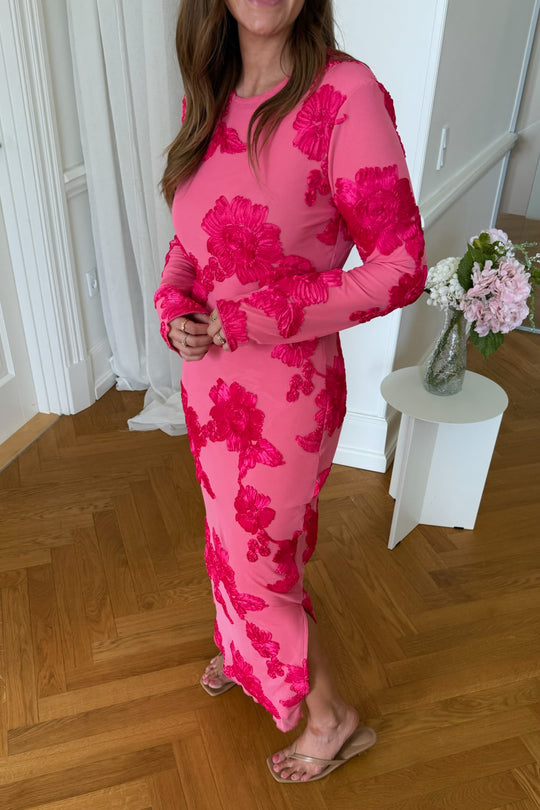 EliseIC Mesh Klänning (Preorder del. week 23) - Rosa Blomma