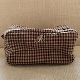 EmilieIC Cosmetic Bag - Brown Checks