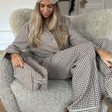 EmilieIC Sleeping Mask - Beige Checks