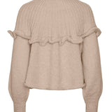 PCSikka LS Oneck Knit - Silver Mink
