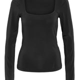 NMBella LS Squareneck Top - Black