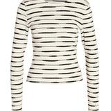 NMMalina LS Stripe Top - Snow White Black