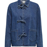 ONLThille LS Tie Jacket - Dark Blue Denim