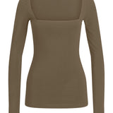 NMBella LS Squareneck Top - Capers