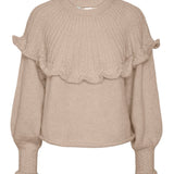 PCSikka LS Oneck Knit - Silver Mink