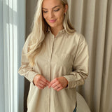 JXJamie LS Relaxed Poplin Shirt - Humus