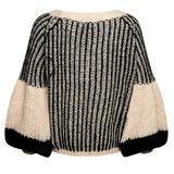 Noella Liana Knit Sweater - Cream Black
