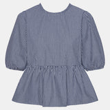 LulaIC Top - Blue Woven Stripe