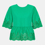 LulaIC Top - Green Embroidery
