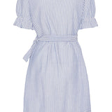NaomiIC Dress - Blue White Stripe
