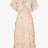JDYMoon SS Midi Wrap Dress - Cloud Dancer Easy Flower