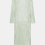KellyIC Long Plissé Dress - Light Green