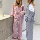 HannahIC Pants - Light Pink White Stripe