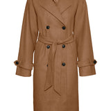 VMFortunevega Long Trenchcoat - Toasted Coconut Solid