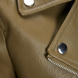 JXGail Faux Leather Biker Jacket - Burnt Olive