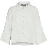 VMNatali 3/4 Crop Shirt - Snow White