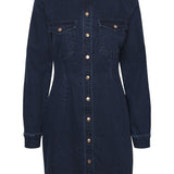 NMJoy LS Dress - Dark Blue Denim