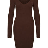 NMJulias LS Knit Dress - Pinecone