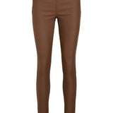 OBJBelle MW Coated Leggings - Dark Earth