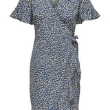 ONLOlivia SS Wrap Dress - Blue Mirage w. Tonal Ditsy