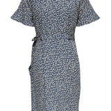 ONLOlivia SS Wrap Dress - Blue Mirage w. Tonal Ditsy