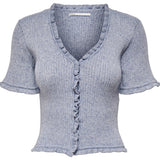 ONLLina SS Ruffle Cardigan Knit - Eventide W. Melange