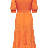 ONLThalia 2/4 Smock Calf Dress - Tangerine