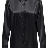 ONLVictoria LS Loose Satin Shirt - Black