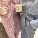 HannahIC Pants - Light Pink White Stripe