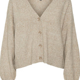 VMDoffy LS Vneck Button Cardigan - Sepia Tint Melange